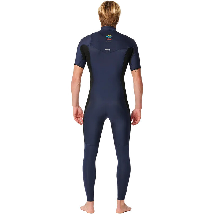 2024 Rip Curl Hombres Dawn Patrol Performance 2mm Manga Corta Chest Zip Neopreno 15LMFS - Dark Navy